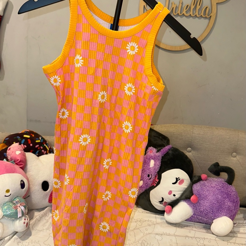 Old Navy Pink and Orange Checkered Kids Dress